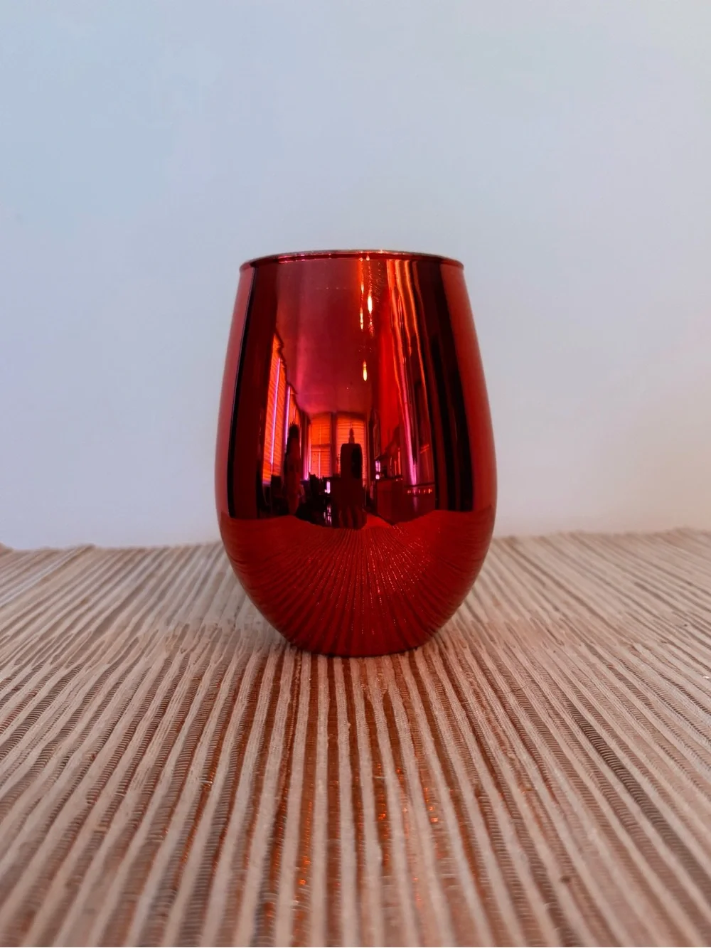 Christmas Red Stemless Wine Glass